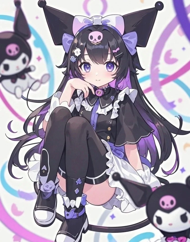 Vintage retro style của Kuromi anime cổ điển