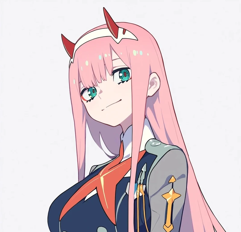 Zero Two tạo dáng quyến rũ trong thế giới anime
