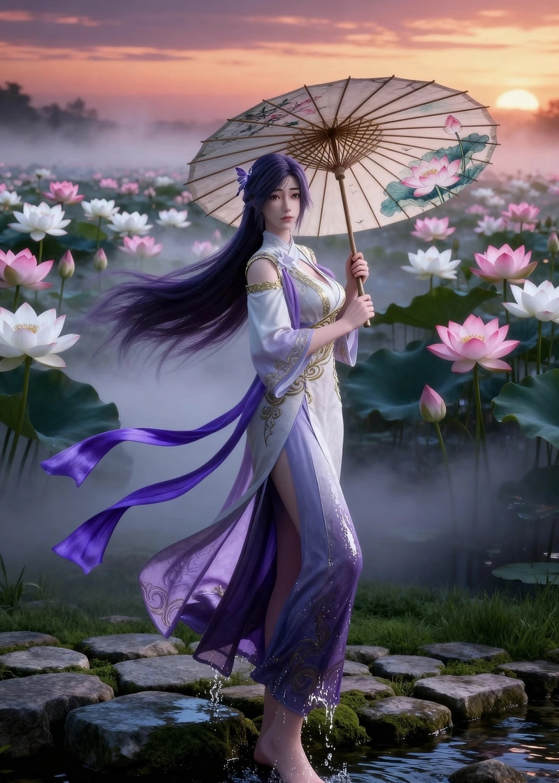 Ảnh Vân Hi trong không gian cổ trang huyền bí