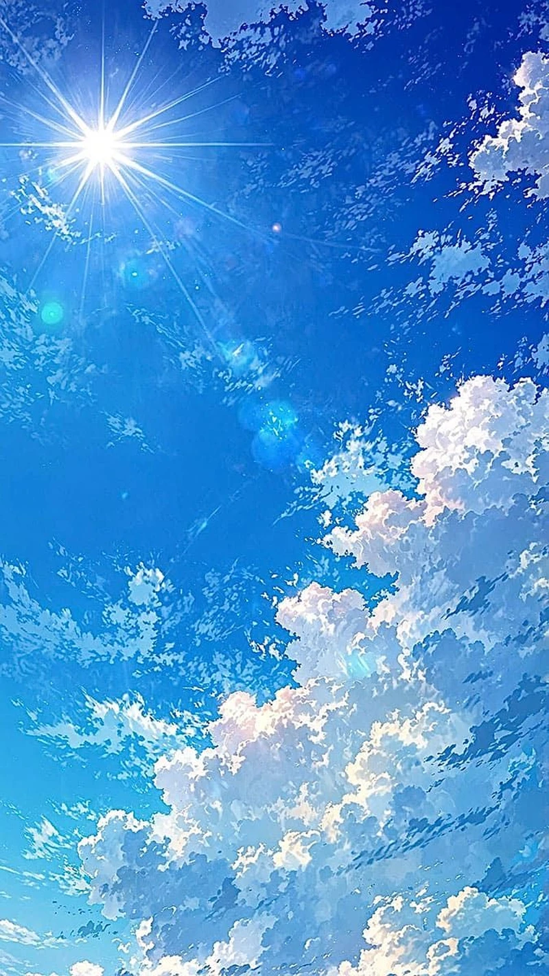 Ảnh anime bầu trời cùng ánh nắng chiều đầy cuốn hút