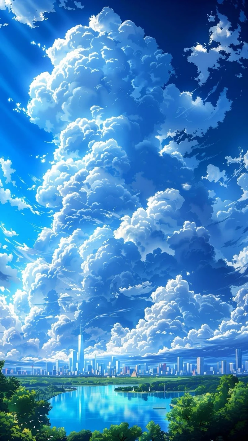 Ảnh anime bầu trời đêm với bầu không gian huyền ảo