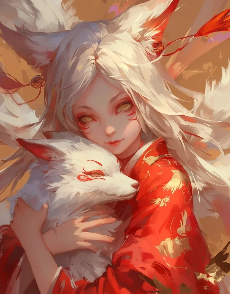 Ảnh cáo chín đuôi anime cùng visual huyền ảo