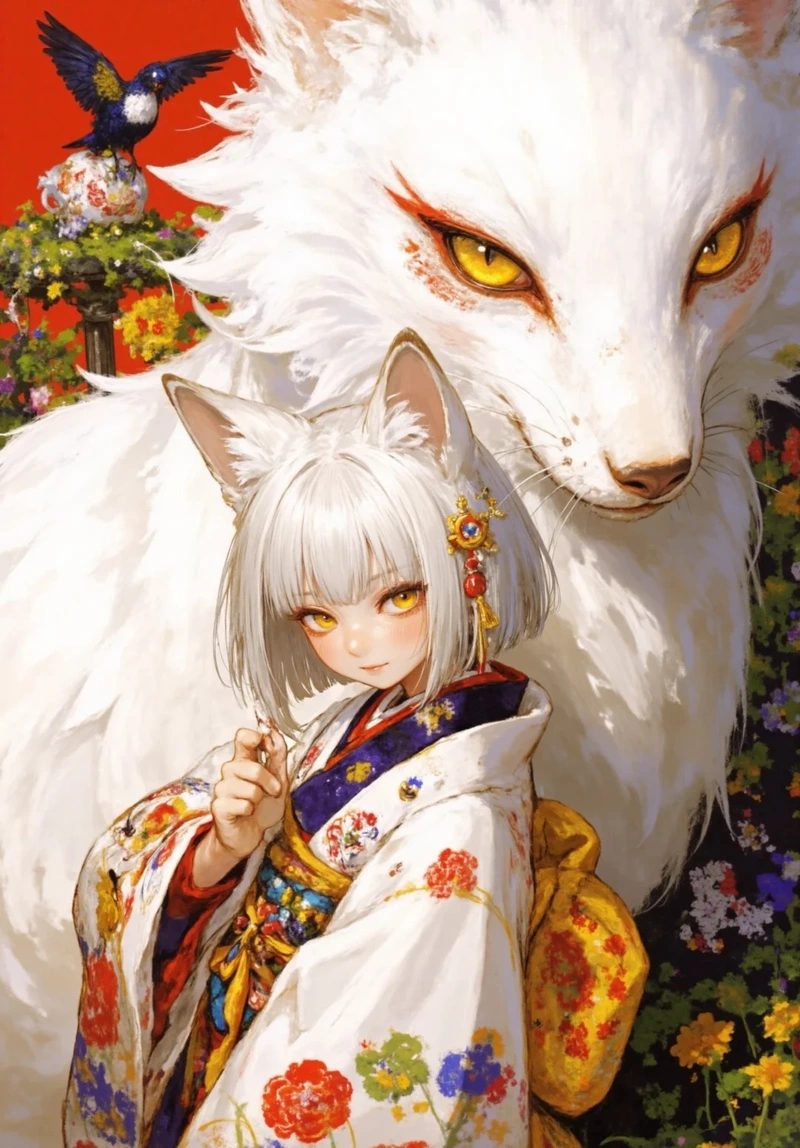 Ảnh hồ ly anime phong cách fantasy Nhật Bản cuốn hút