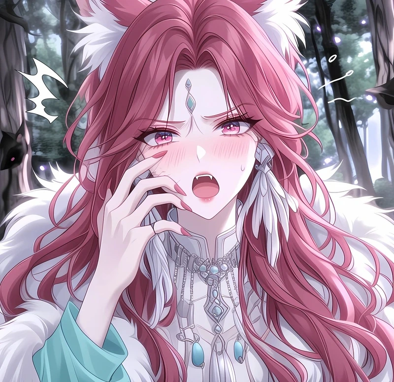 Ảnh hồ ly anime với mái tóc dài đầy nổi bật