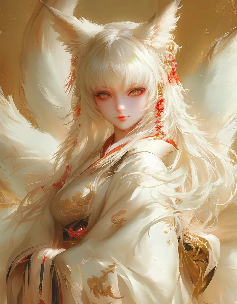 Ảnh nữ hồ ly anime phong cách cổ phong đẹp mắt
