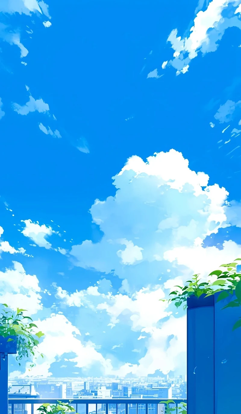 Hình nền phong cảnh đẹp với ảnh anime bầu trời
