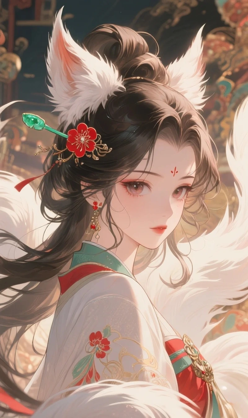 Hồ ly anime trong tạo hình nữ cáo xinh đẹp