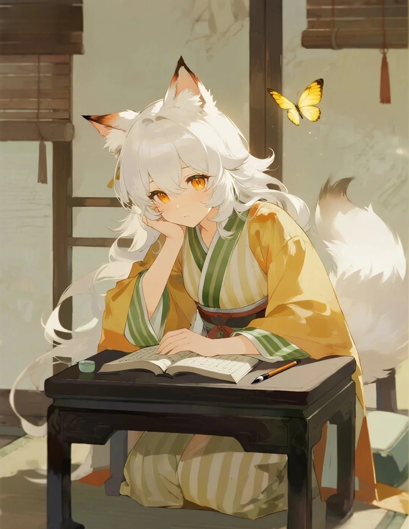 Hồ tiên cổ trang xuất hiện trong ảnh anime hồ ly