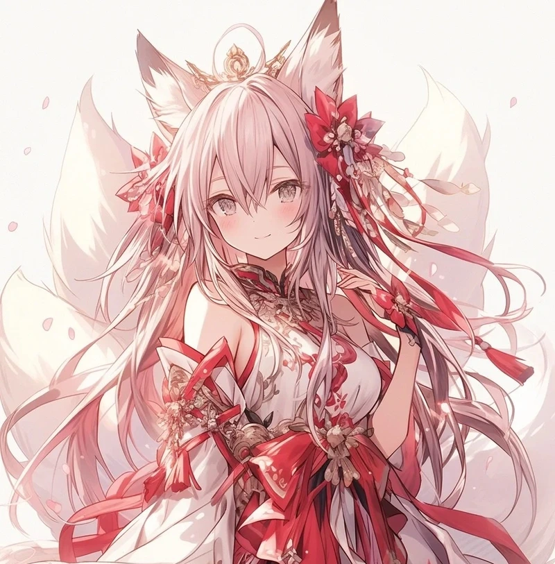 Linh hồ anime với đôi mắt sắc sảo cuốn hút