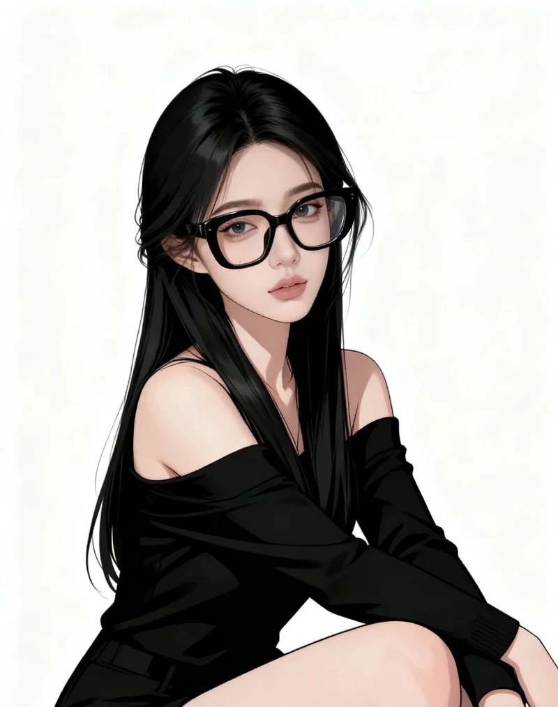 ảnh anime đeo kính cute phong cách dễ thương