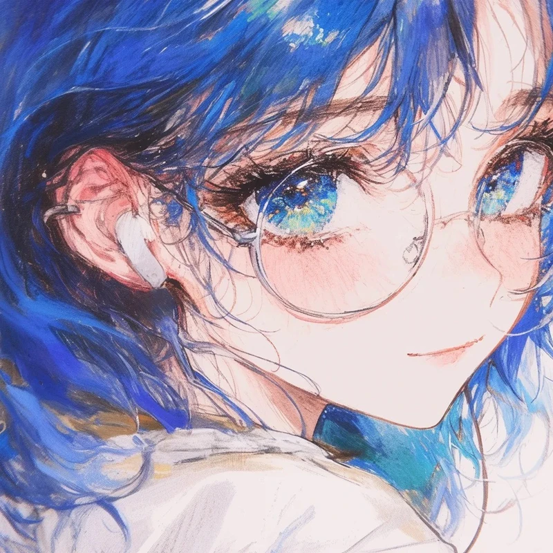 ảnh anime đeo kính đáng yêu phong cách học sinh