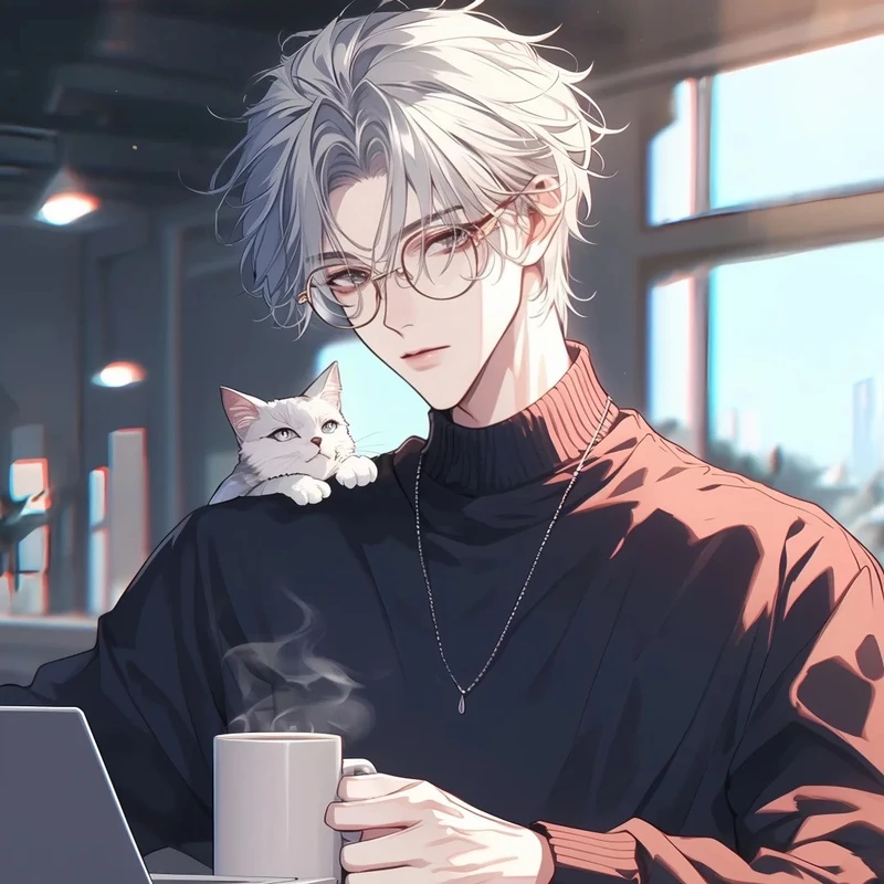 ảnh anime đeo kính nam phong cách học đường