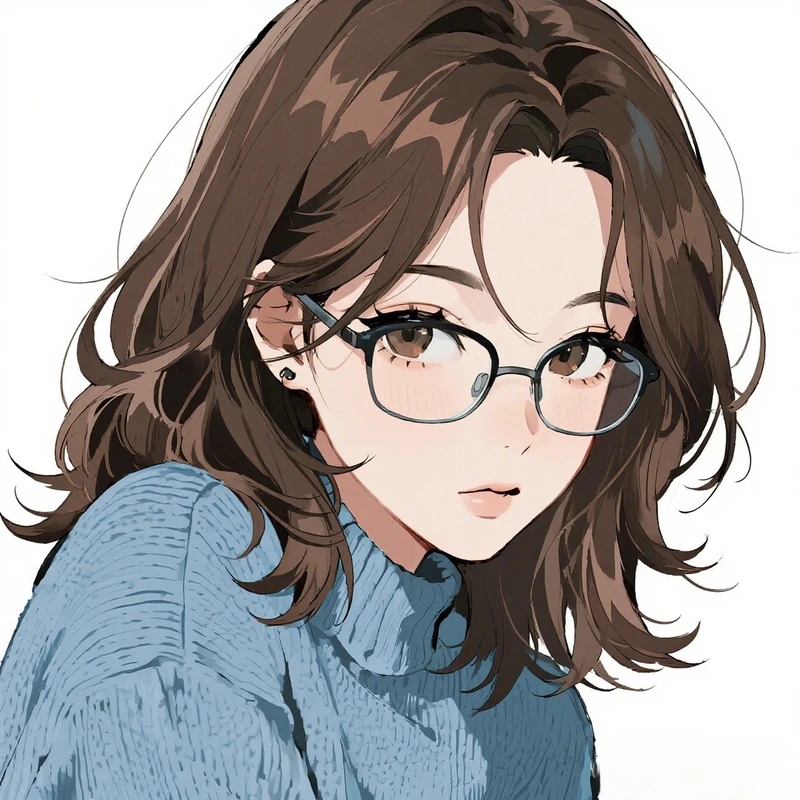 ảnh anime đeo kính phong cách kawaii đáng yêu