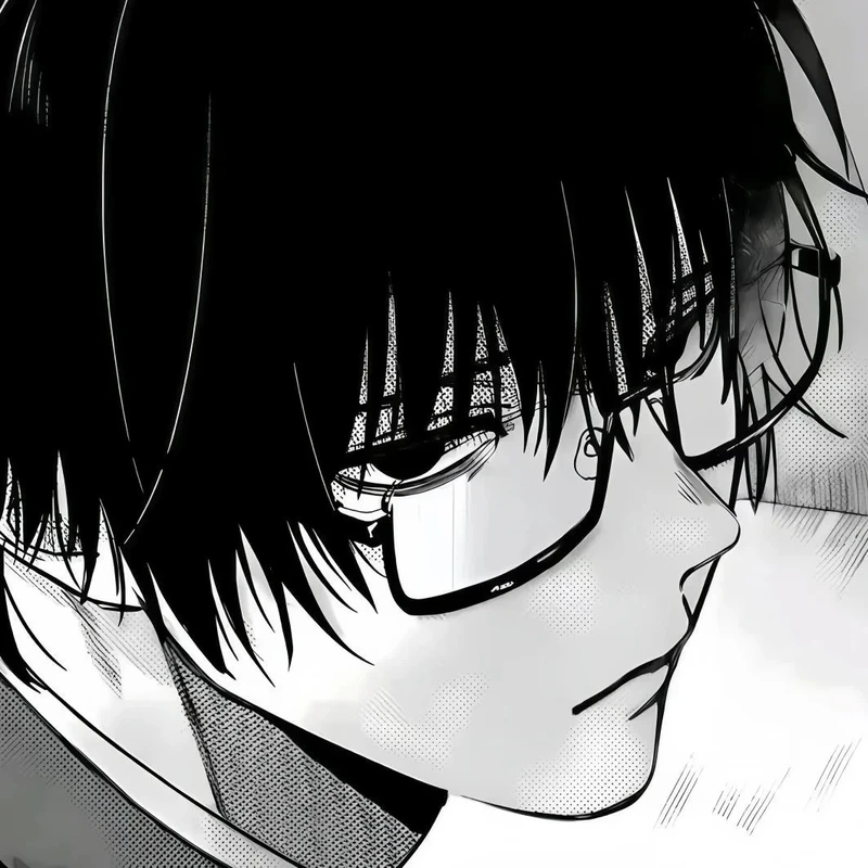 ảnh anime đeo kính tóc trắng đầy cá tính