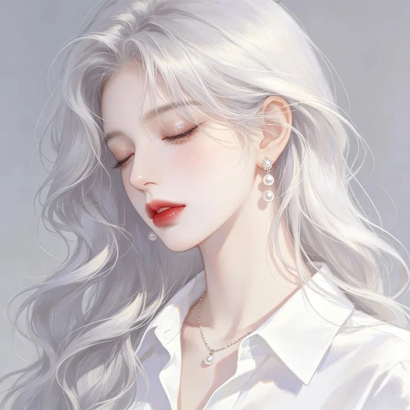 ảnh anime girl tóc trắng dành cho avatar