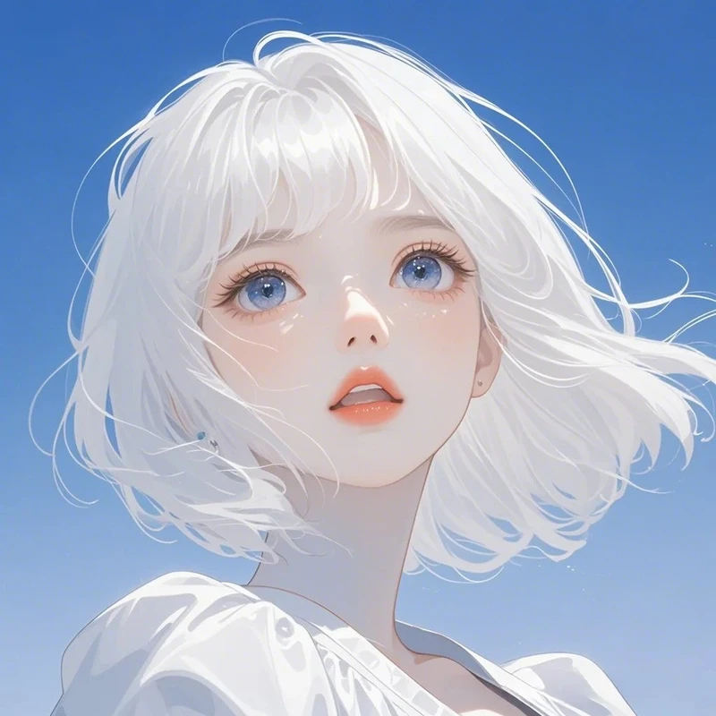 ảnh anime girl tóc trắng mang phong cách huyền bí