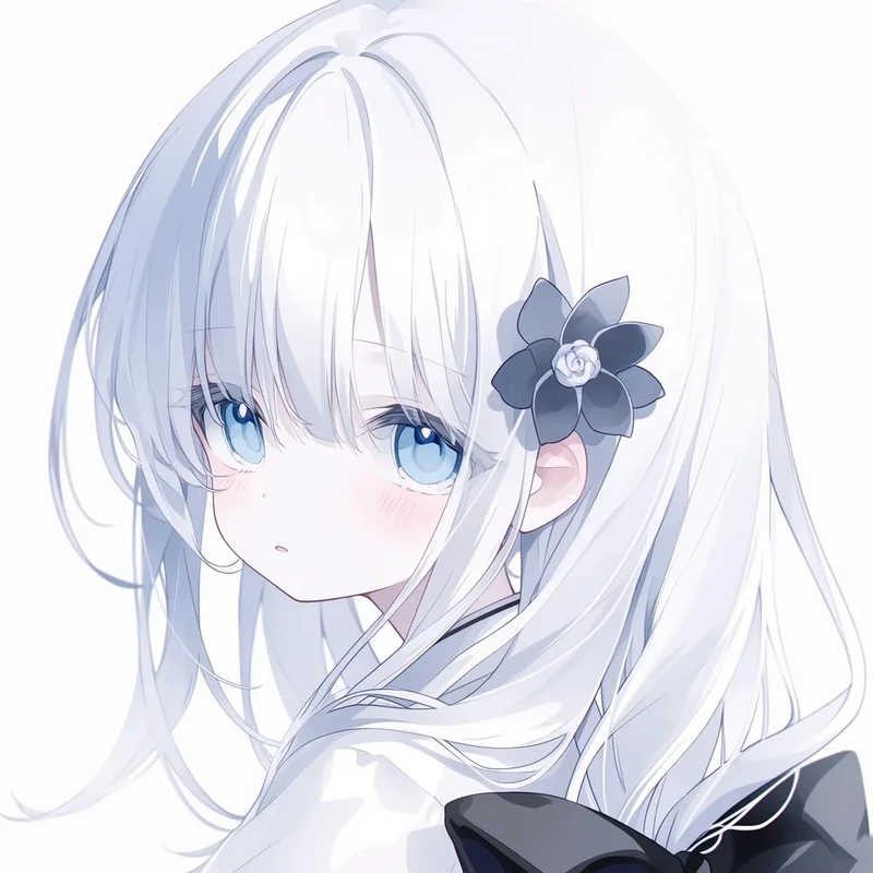 ảnh anime girl tóc trắng phong cách mùa đông