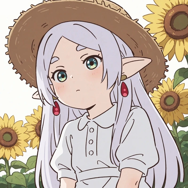 ảnh anime hoa hướng dương đơn giản đẹp