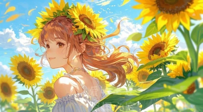 ảnh anime hoa hướng dương lãng mạn nhất