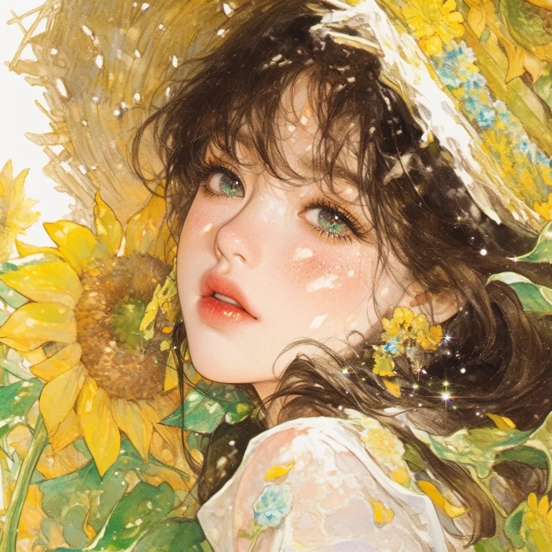 ảnh anime hoa hướng dương phong cách vintage