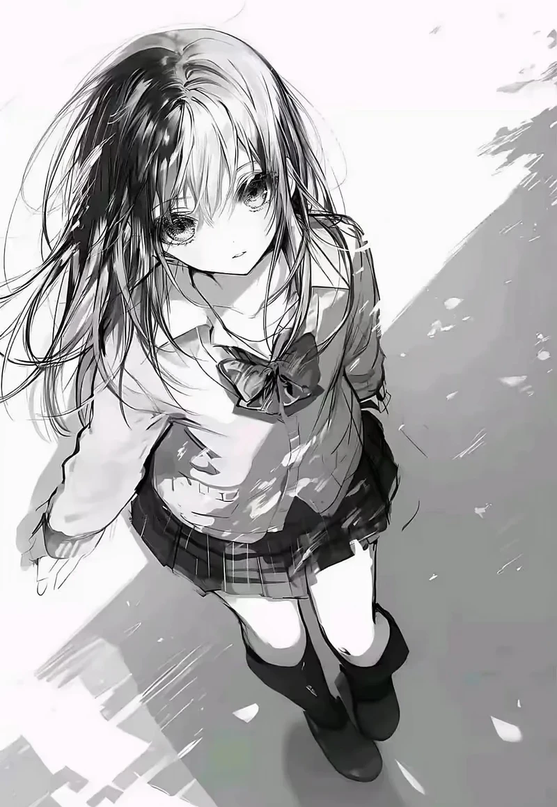 ảnh anime không màu buồn mang nét nghệ thuật