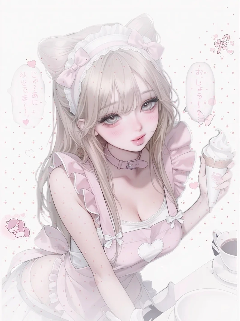 ảnh anime màu hồng cực cute dành cho fan anime nữ