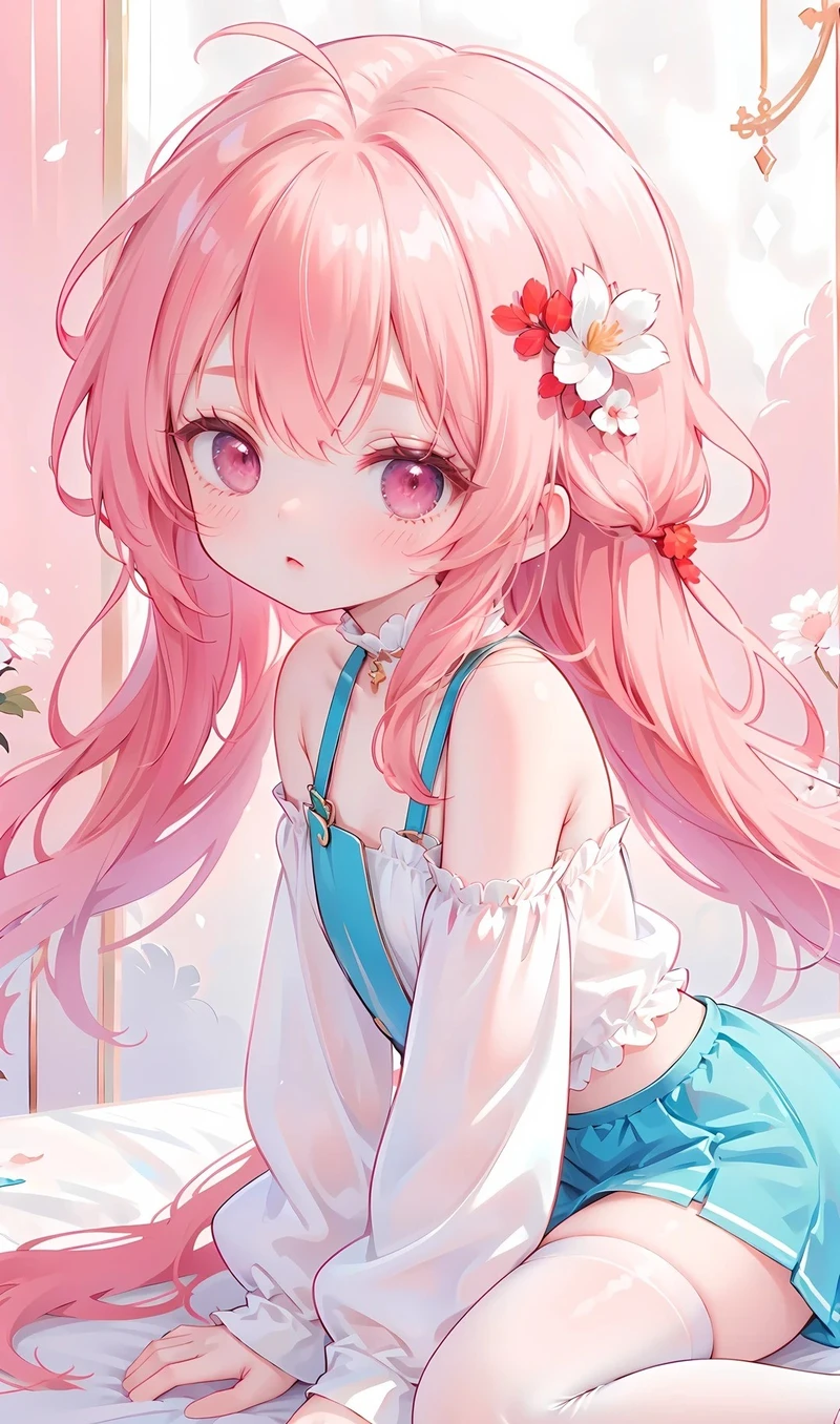 ảnh anime màu hồng cùng khung cảnh hoa anh đào