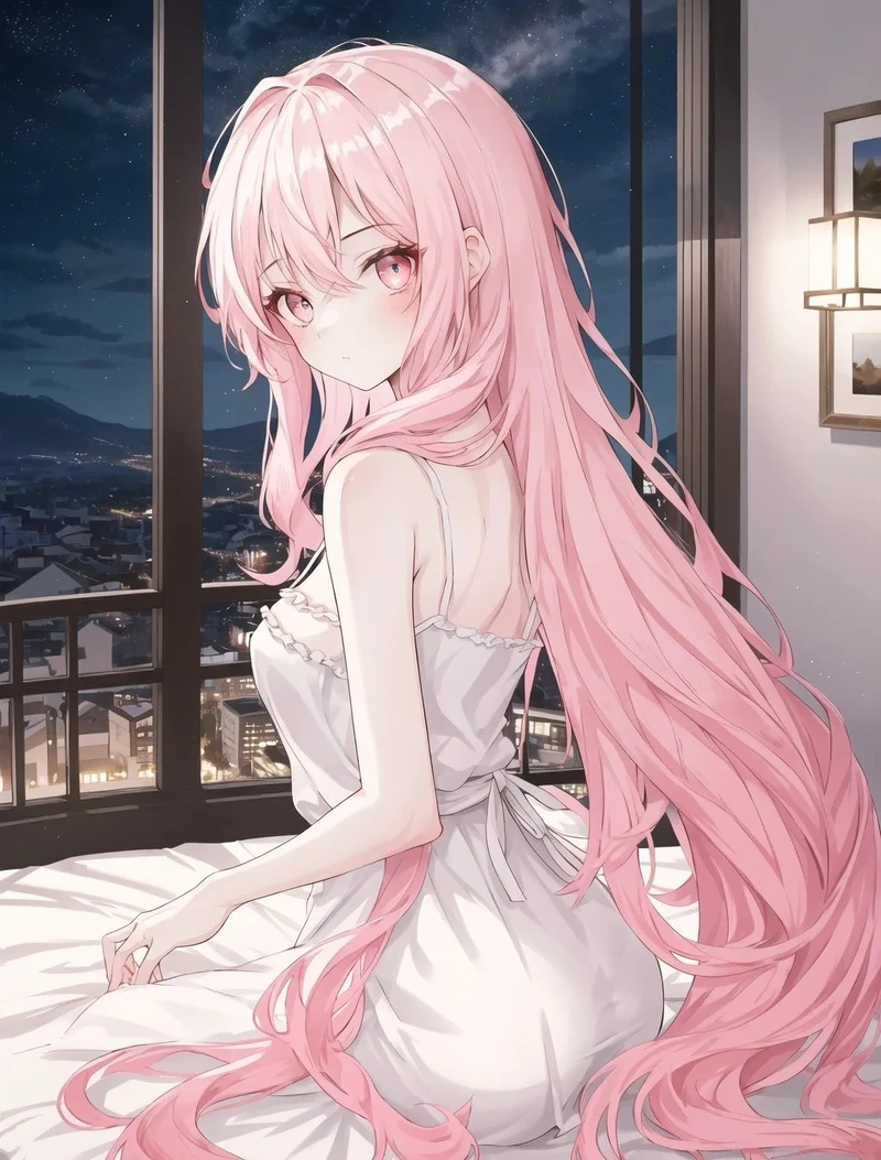 ảnh anime màu hồng cute dành cho người yêu anime