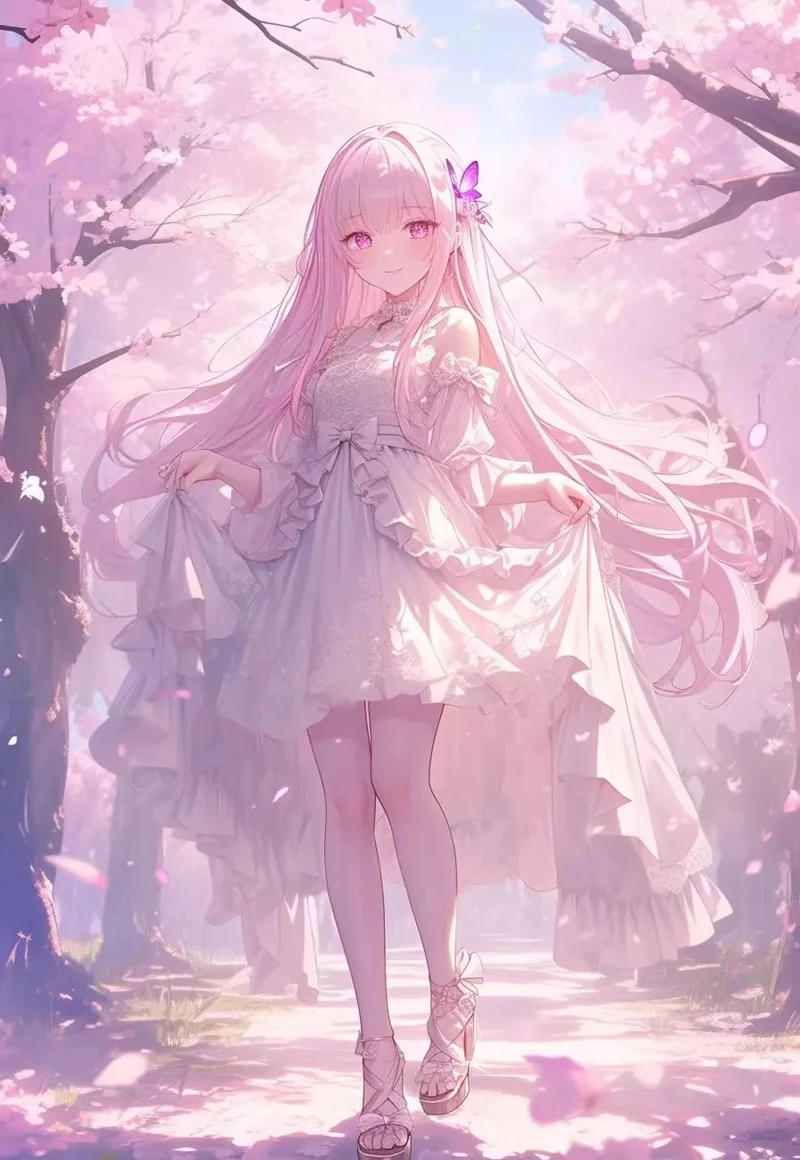 ảnh anime màu hồng đẹp với tông pastel ngọt ngào