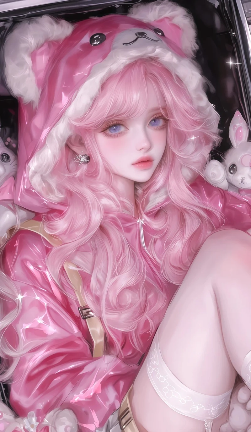 ảnh anime màu hồng làm hình nền điện thoại cực xinh