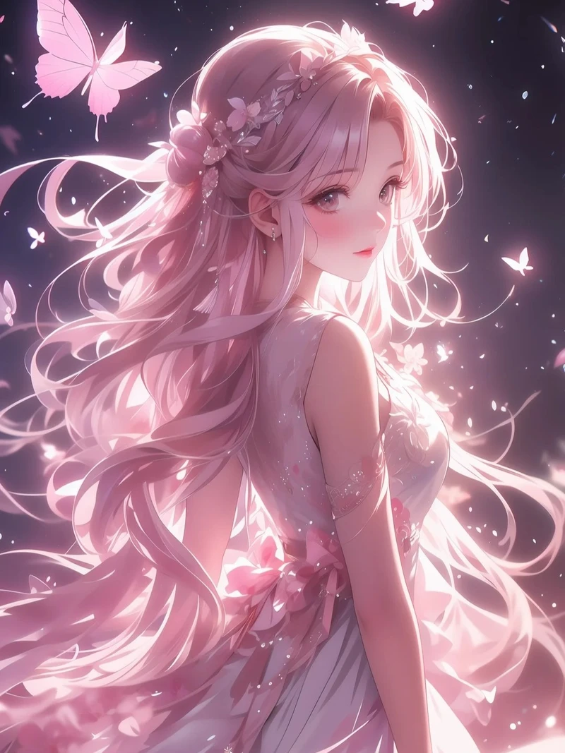 ảnh anime màu hồng mang cảm giác nhẹ nhàng thư giãn