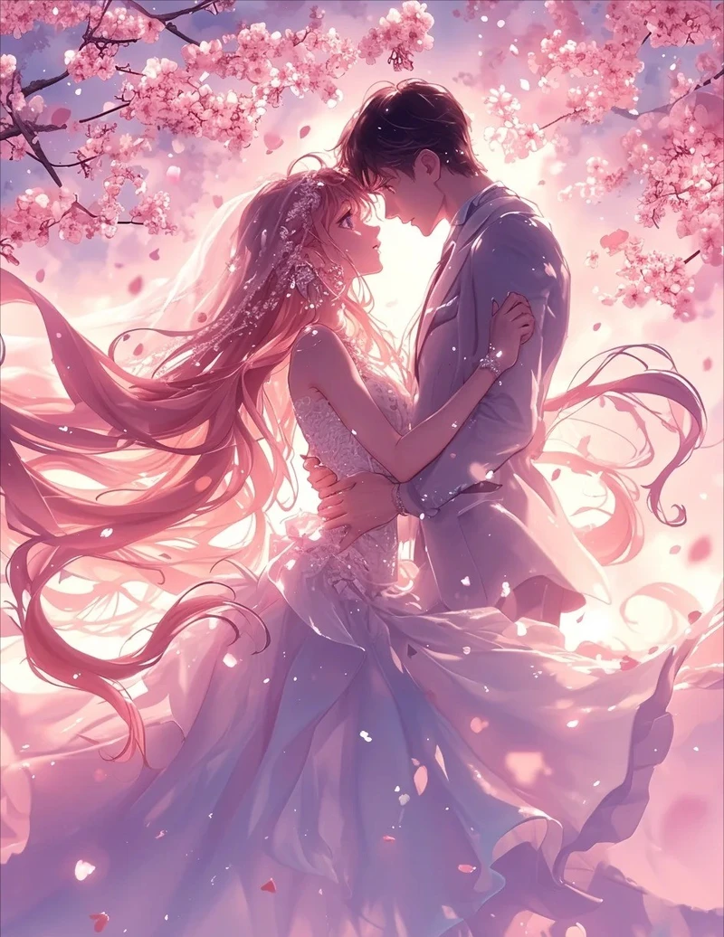 ảnh anime màu hồng nghệ thuật theo phong cách Nhật Bản