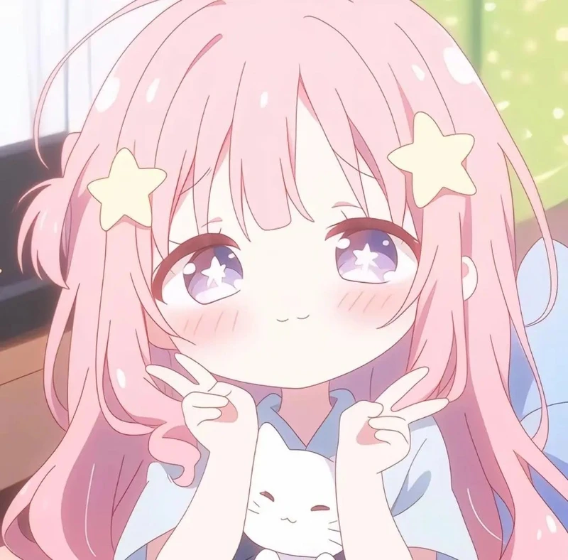 ảnh anime màu hồng theo phong cách cổ tích đẹp