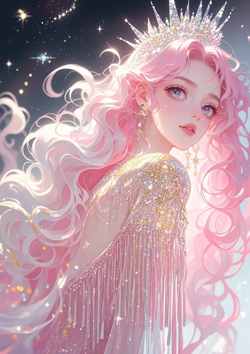 ảnh anime màu hồng với cô gái anime đáng yêu
