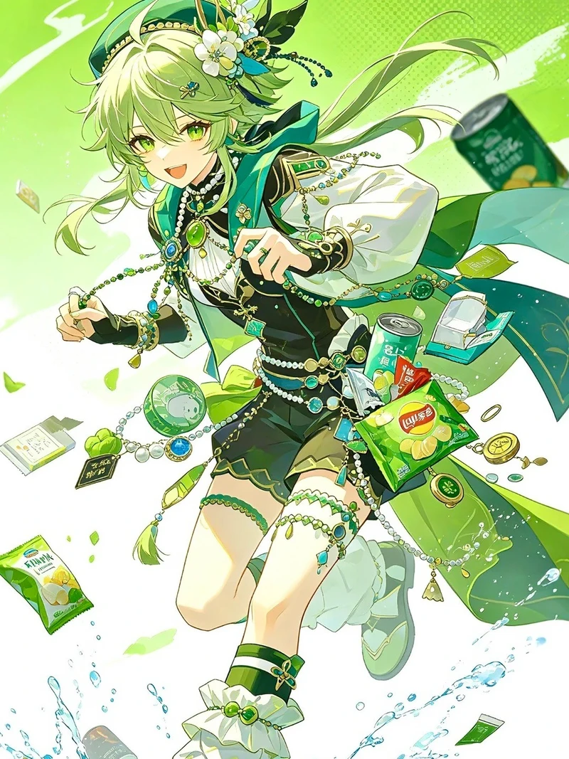 ảnh anime màu xanh lá cây chất lượng 4k