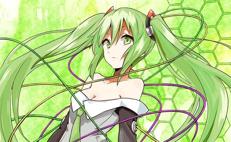 ảnh anime màu xanh lá cây cho điện thoại