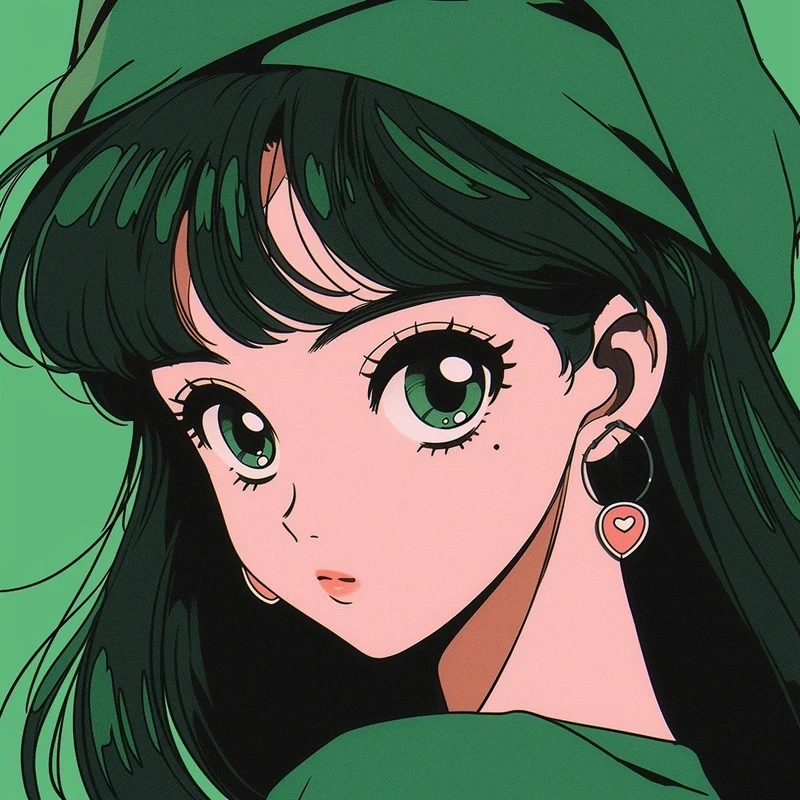 ảnh anime màu xanh lá cây cực đẹp
