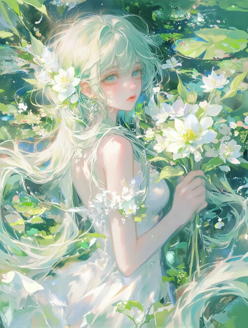 ảnh anime màu xanh lá cây dành cho fan anime