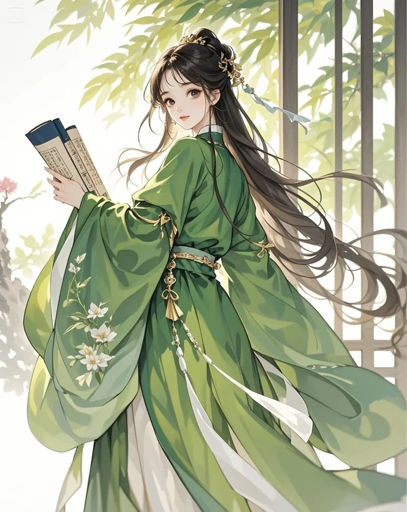 ảnh anime màu xanh lá cây đầy cảm xúc