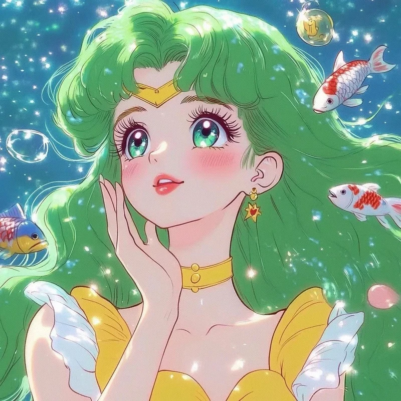ảnh anime màu xanh lá cây đẹp mắt