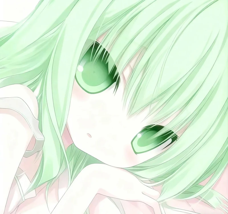 ảnh anime màu xanh lá cây nghệ thuật
