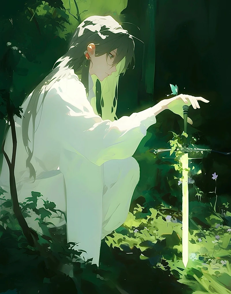 ảnh anime màu xanh lá cây nổi bật