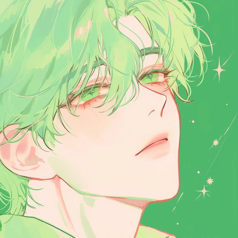 ảnh anime màu xanh lá cây tông màu dịu mắt