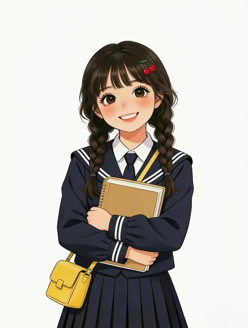 ảnh anime nữ học sinh ngồi bên bàn học