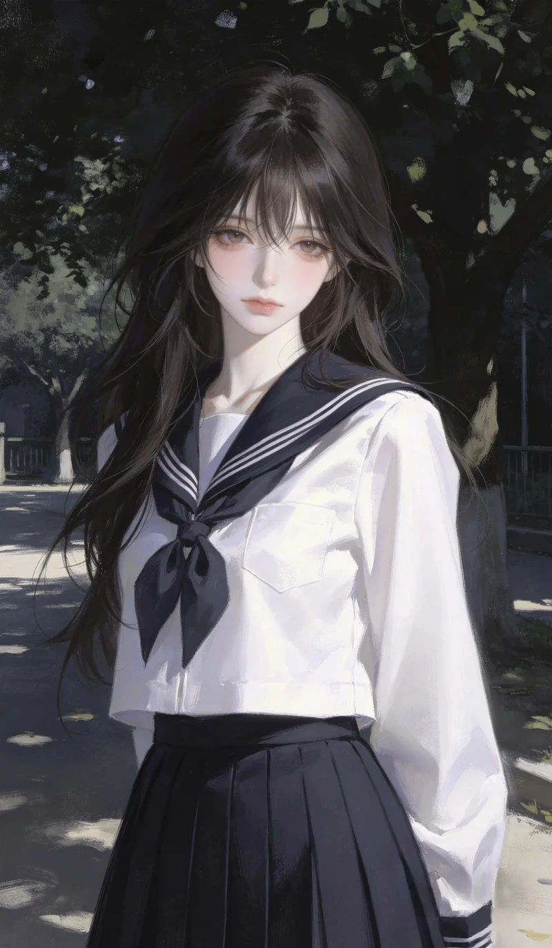 ảnh anime nữ học sinh phong cách dễ mến