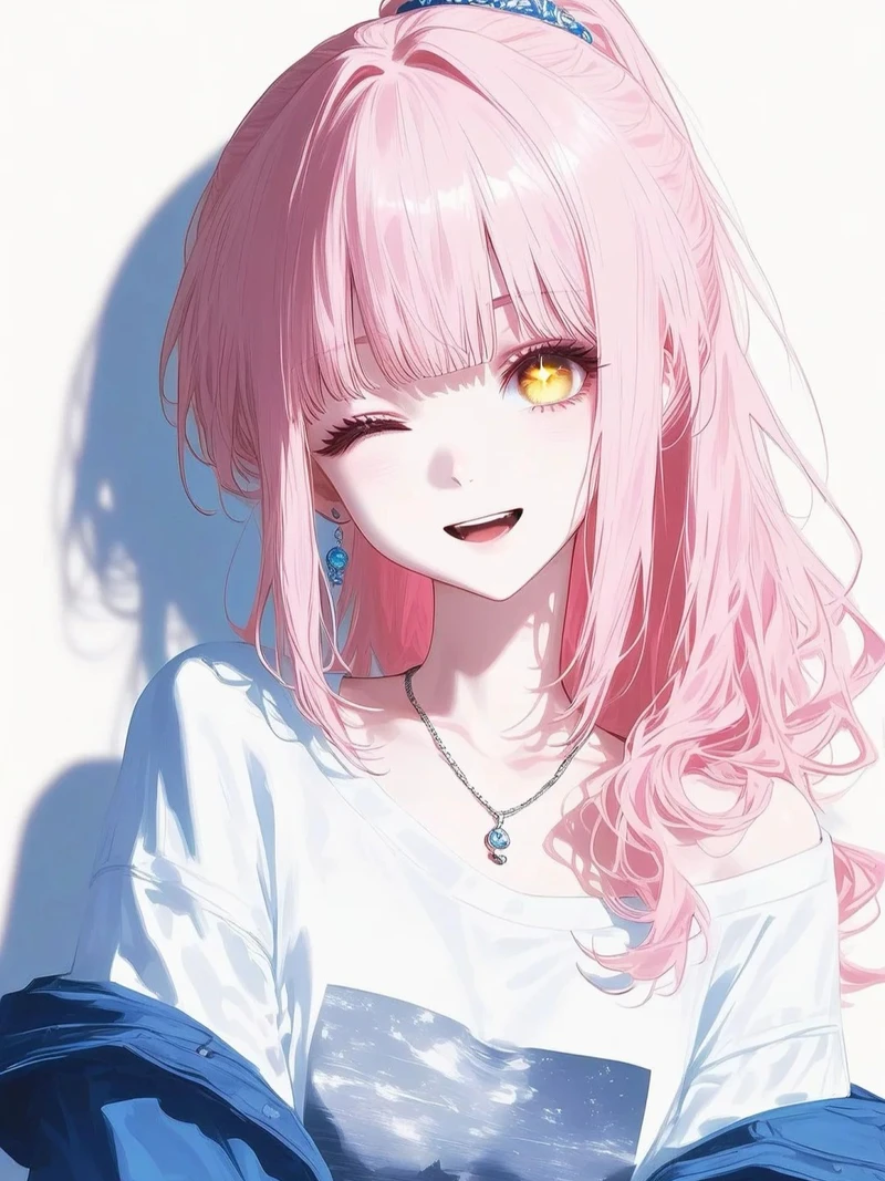 ảnh anime nữ tóc hồng cho người yêu phong cách kawaii