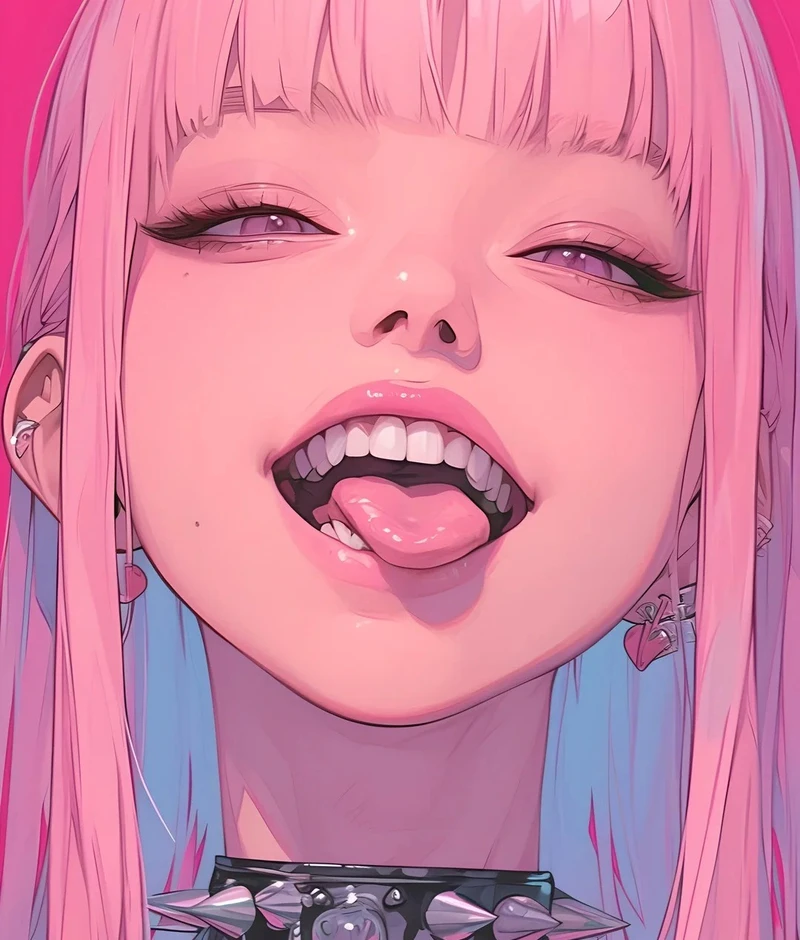 ảnh anime nữ tóc hồng đang mỉm cười dưới trời đêm