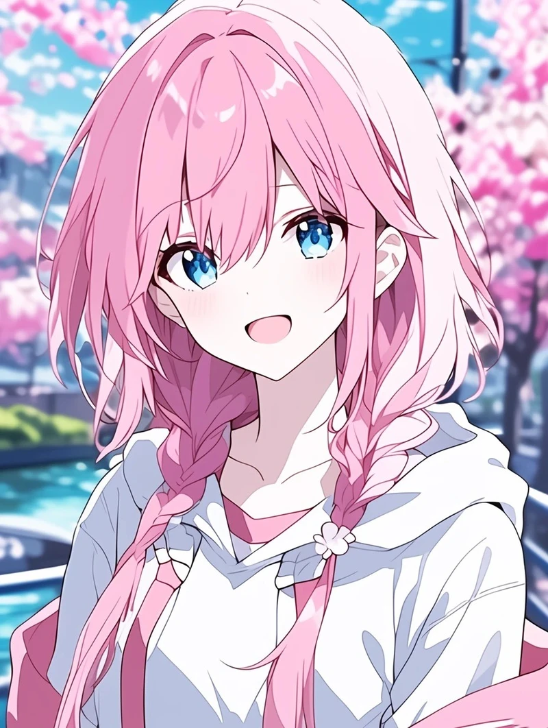 ảnh anime nữ tóc hồng đẹp nhẹ nhàng và đầy cảm xúc
