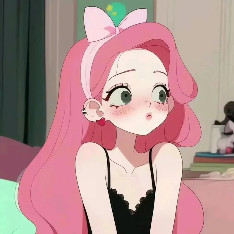 ảnh anime nữ tóc hồng giữa cánh đồng hoa anh đào