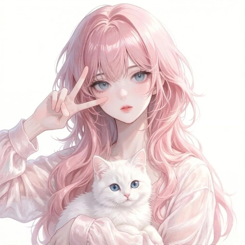 ảnh anime nữ tóc hồng phù hợp làm avatar Facebook